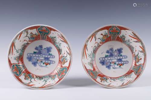 Pair of 19th C. Japanese Famille Rose Bowls