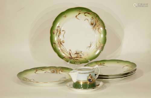 Group of 19th C. Russian Porcelain Dishes