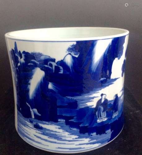 Chinese Blue/White Porcelain Brush Pot