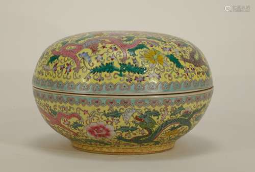 Chinese Yellow Glazed Double Cover Box