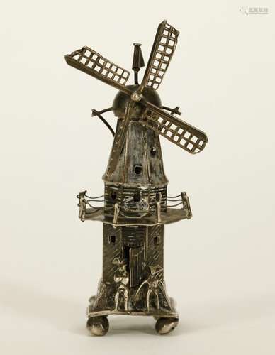 Dutch Antique Spice Box w/ Windmill