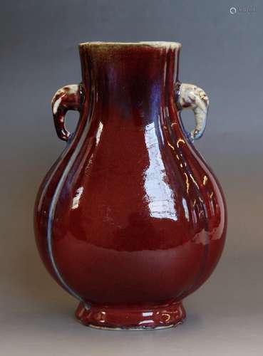 Chinese Red Glazed Porcelain Vase