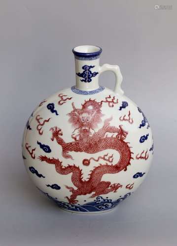 Chinese Blue/White Copper Red Vase