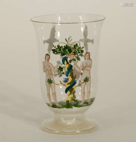 Adam&Eve Glass w/ Painted Figures