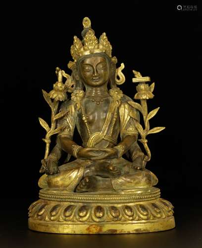 Qing Dynasty Gilt Bronze Buddha