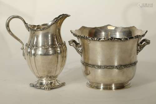 Tiffany & Co. 19th C. Silver Ice Bucket & Pitcher