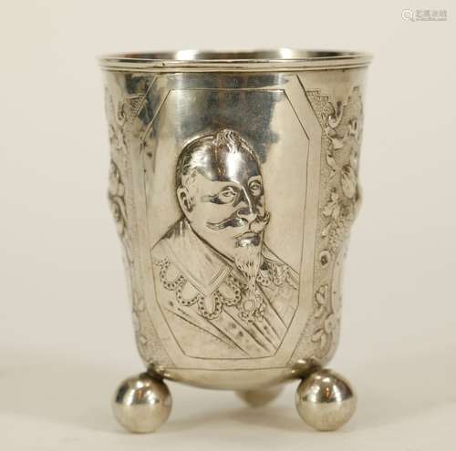 German Silver Beaker w/ Ball Feet