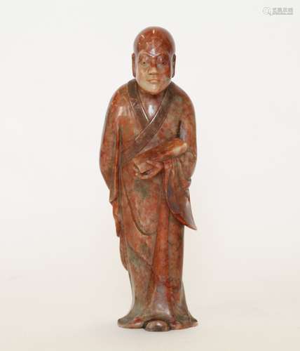 Qing Dynasty Chinese Soapstone Carving of Rohan