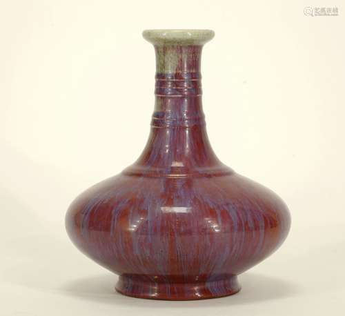 Chinese Flambee Glazed Porcelain Vase