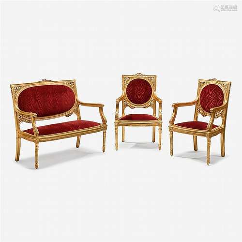 19.C Louis XVI Gilt Wood Set