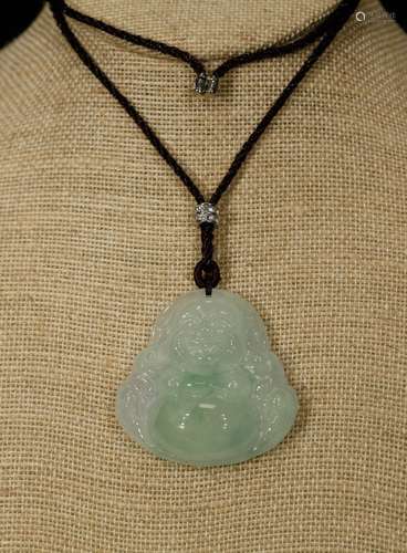 Chinese Jadeite Carved Buddha Pendant