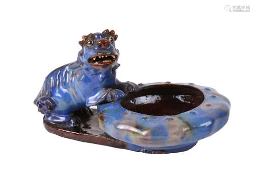 Chinese Shiwan Glazed Ash Tray w/ Qilin