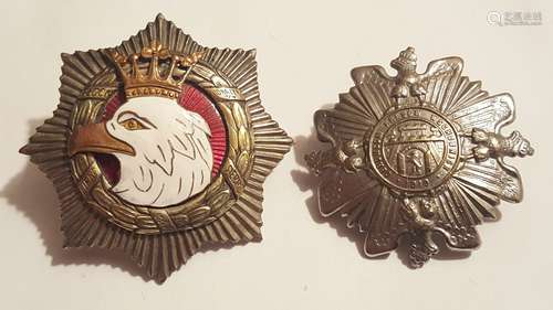 Antique Polish Enamel Pair Badges