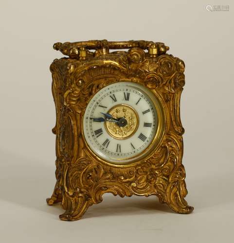 European Bronze Clock w/ Handle