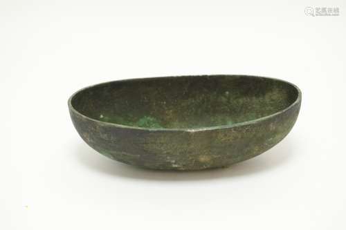 Antique Bronze Oval Bowl