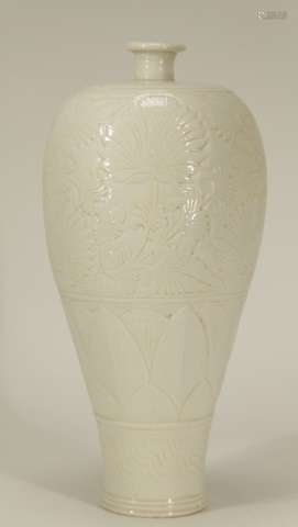 Chinese White Glazed Mei Ping Vase