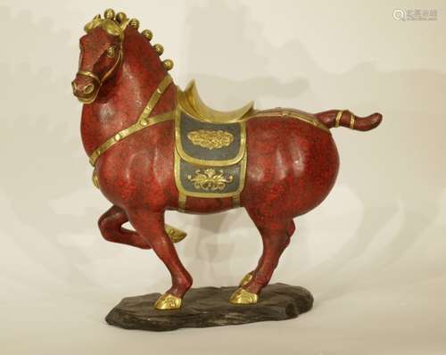 Chinese Enamel Bronze Horse