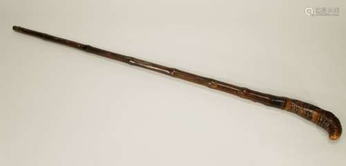 Antique Exotic Wood Long Cane