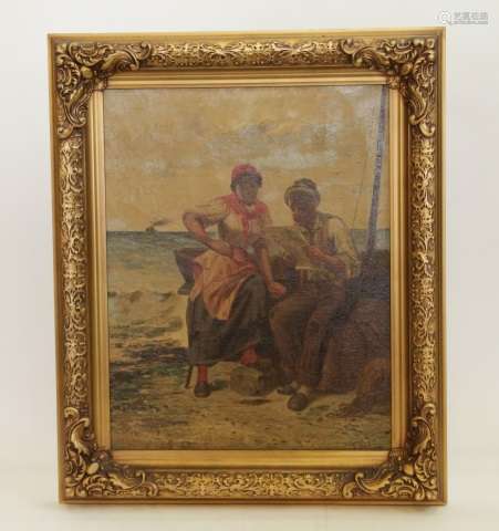 European 19th C. Painting Oil on Canvas