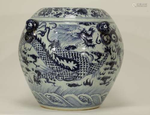 Large Chinese Blue/White Porcelain Jar