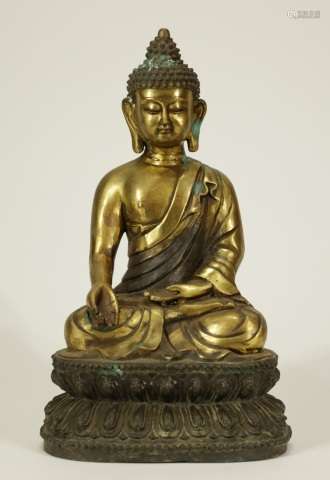 Chinese Gilt Bronze Seating Buddha