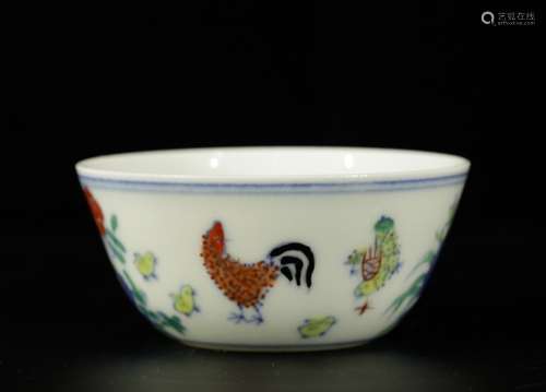 Chinese Porcelain Chicken Cup