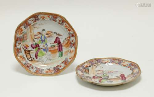 Pair of 18th C. Chinese Export Famille Rose Plate