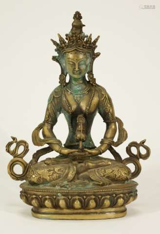 Chinese Gilt Bronze Seating Buddha