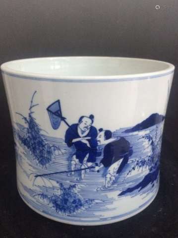 Chinese Blue/White Porcelain Brush Pot