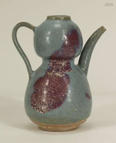 Chinese Porcelain Gourd Shape Wine Pot