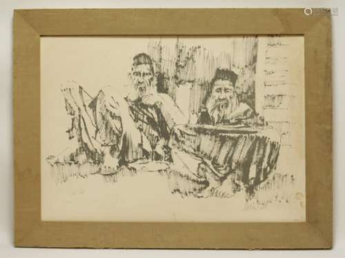 Jewish Drawing of 2 Old Men