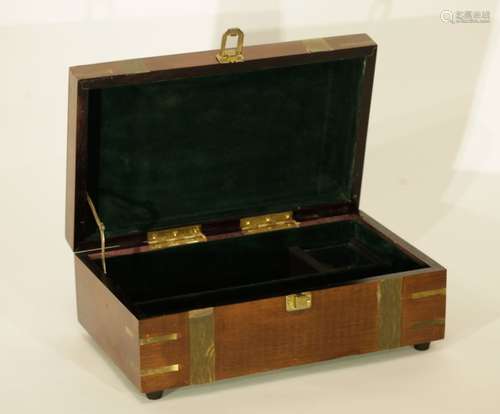 Teakwood  Music Box Inlaid Brass