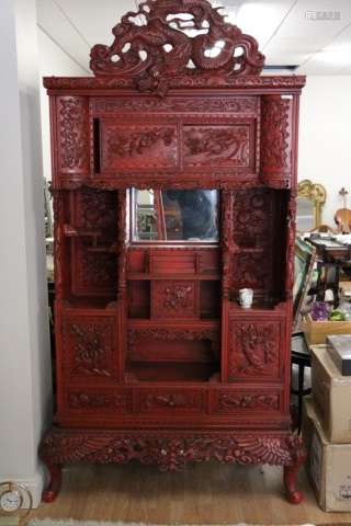 Chinese Republic Period Cinnabar Lacquer Cabinet