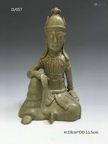 Chinese Celadon Glazed Porcelain Guanyin