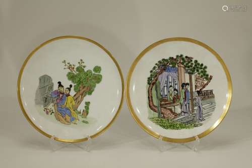 Pair of Chinese Porcelain Plates