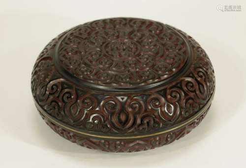 19th C. Chinese Lacquer Carved Box