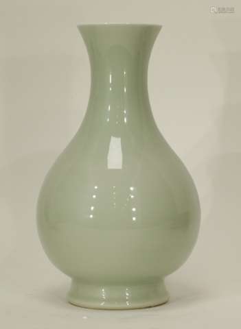 Chinese Celadon Glazed Porcelain Vase, 19th C.