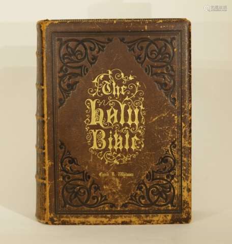 19th C. Holy Bible in Leather