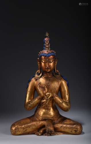 大型銅鎏金彌勒佛坐像
