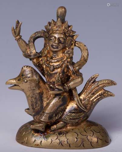 CHINESE GILT BRONZE FIGURE OF DEITY