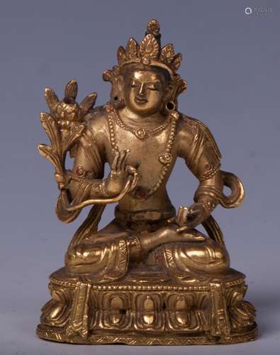 CHINESE GILT BRONZE FIGURE OF TARA