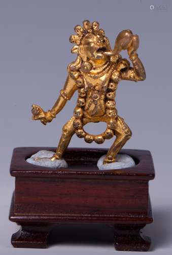 CHINESE GILT BRONZE FIGURE OF VAJRAYOGINI