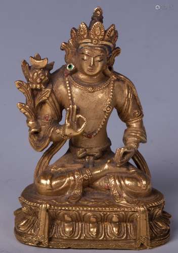 CHINESE GILT BRONZE FIGURE OF TARA