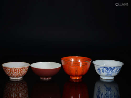 各式瓷碗一组(4件）