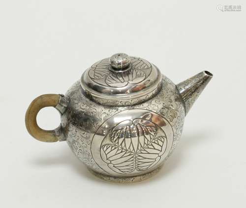 Japanese Meiji Period Sterling Sliver Teapot