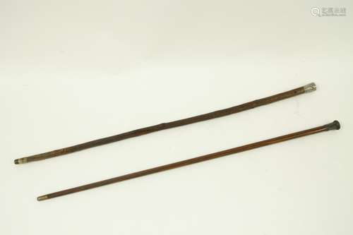 Two Sterling Silver Handle Walking Sticks