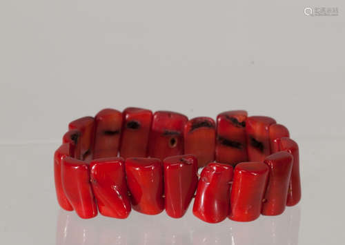 A Red Coral Bracelet