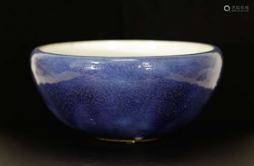 Chinese Blue Glaze Porcelain Bowl - Qing Dynasty