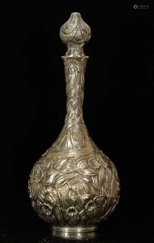 Judaica Silver Wine Bottle