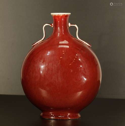 Chinese Red Glaze Bao Yue Vase